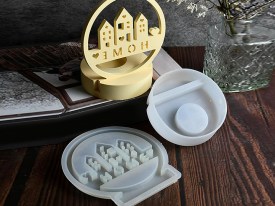Molde silicona porta vela HOME